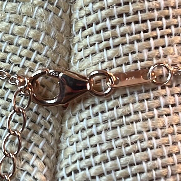 Crossover Necklace, Vermeil Rose Gold Over Sterling Silver x Necklace 18” - Picture 7 of 10